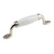 White Crackle Small Ceramic Silver Door Handles